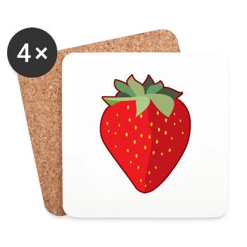 Strawberry - Coasters (set of 4) - white - Front