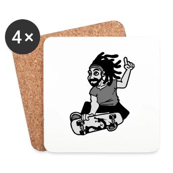 skateboard - Dessous de verre (lot de 4) - blanc - Devant