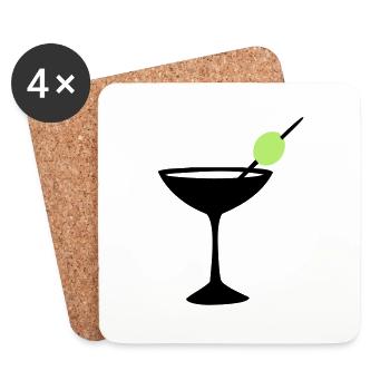 cocktail de martini - Dessous de verre (lot de 4) - blanc - Devant