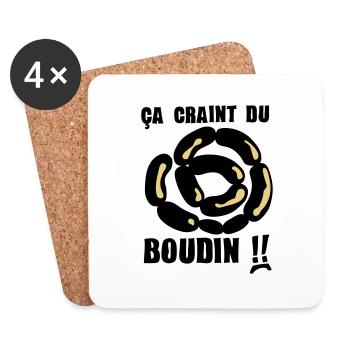 ca craint du boudin expression - Dessous de verre (lot de 4) - blanc - Devant