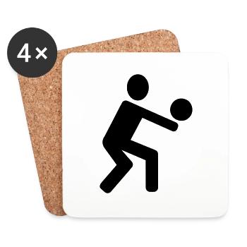 Volley-ball - Dessous de verre (lot de 4) - blanc - Devant
