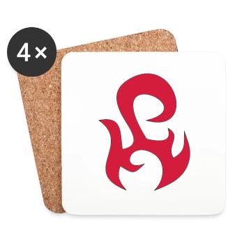 tribal - Dessous de verre (lot de 4) - blanc - Devant