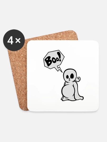 Spooky Boo! - Coasters (set of 4) - white