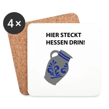 Hier steckt Hessen drin! - Untersetzer (4er-Set) - Weiß - Vorne