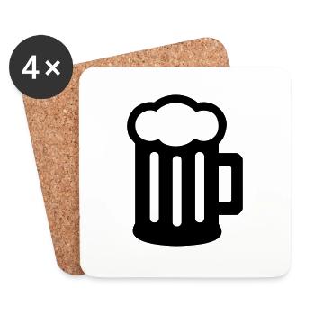 Bière - Dessous de verre (lot de 4) - blanc - Devant