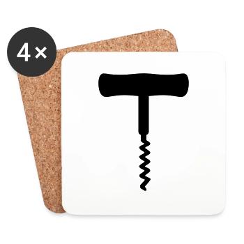 Tire-bouchon - Dessous de verre (lot de 4) - blanc - Devant