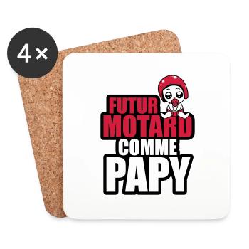 futur motard comme papy - Dessous de verre (lot de 4) - blanc - Devant