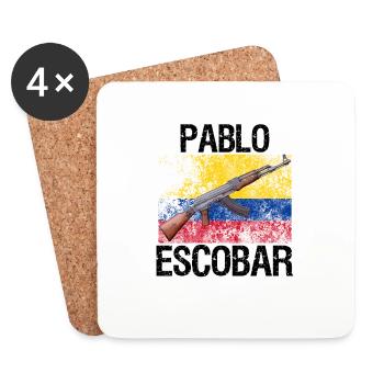 Pablo Escobar "Ak 47" - Coasters (set of 4) - white - Front