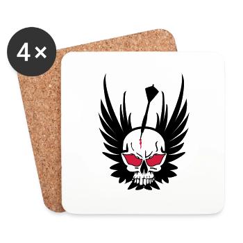 Dart Totenkopf - Untersetzer (4er-Set) - Weiß - Vorne