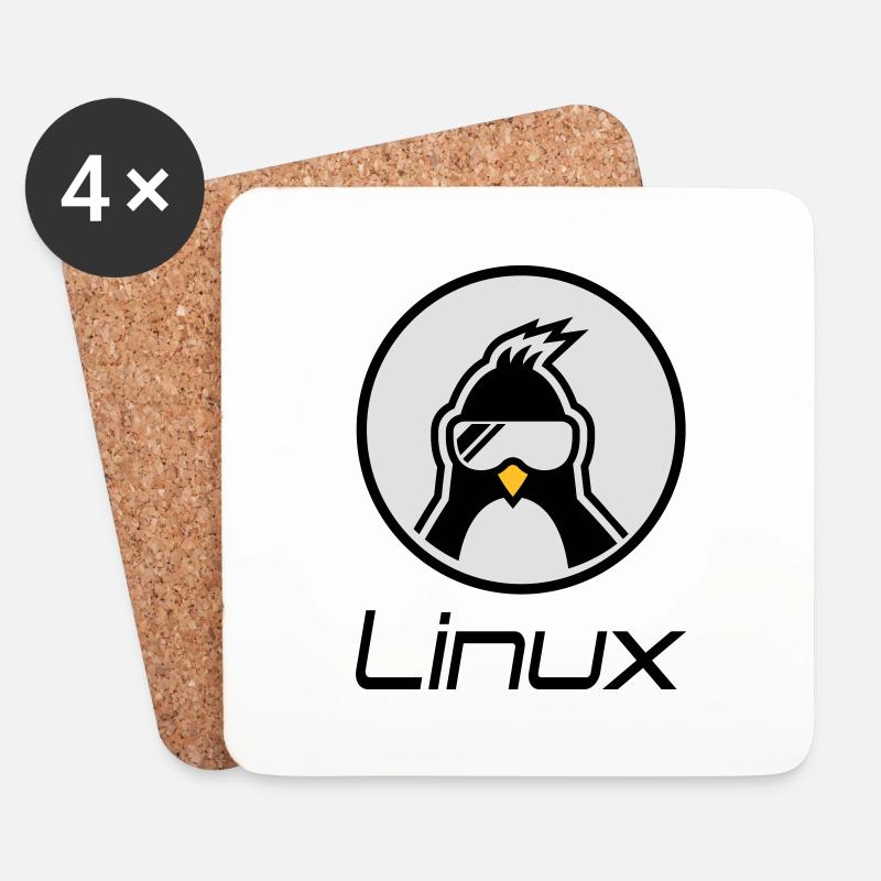 linux - Untersetzer (4er-Set) - Weiß