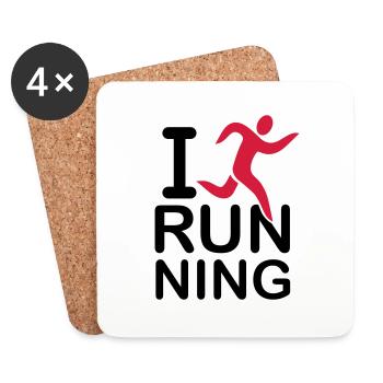 i_love_running_f2 - Untersetzer (4er-Set) - Weiß - Vorne