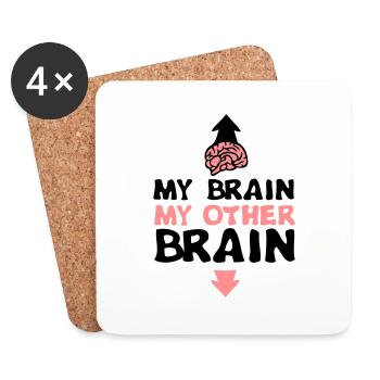 my other brain cerveau cervelle expression - Dessous de verre (lot de 4) - blanc - Devant