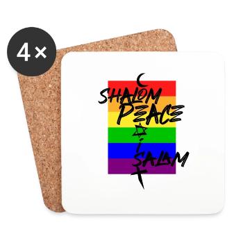Peace Shalom Salam Coexist - Untersetzer (4er-Set) - Weiß - Vorne