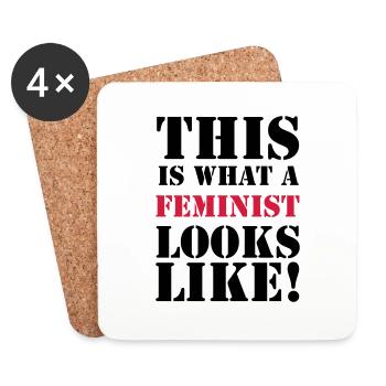 Feminist - Untersetzer (4er-Set) - Weiß - Vorne