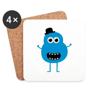 Funny Vintage Monster - Coasters (set of 4) - white - Front