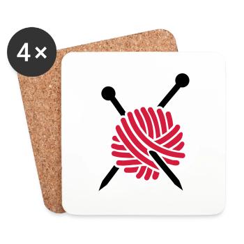 Stricken - Untersetzer (4er-Set) - Weiß - Vorne