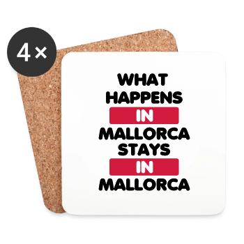 What Happens in Mallorca stays in Mallorca - Untersetzer (4er-Set) - Weiß - Vorne