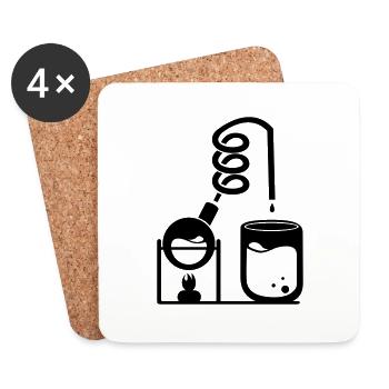 chimie - Dessous de verre (lot de 4) - blanc - Devant