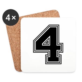 4_number_4_(s31) - Coasters (set of 4) - white - Front