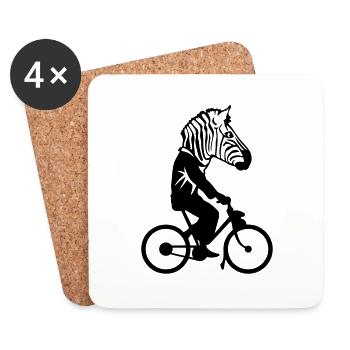 zebre tete velo profil homme 0 - Dessous de verre (lot de 4) - blanc - Devant