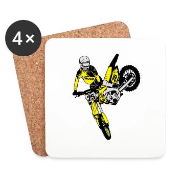 Moto Cross - motocross - Untersetzer (4er-Set) - Weiß - Vorne