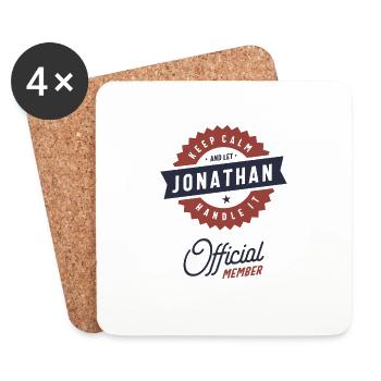 Keep Calm Jonathan - Coasters (set of 4) - white - Front