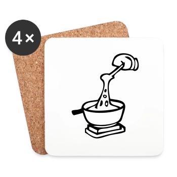Koch Schweizer kulinarische Spezialität Fondue - Untersetzer (4er-Set) - Weiß - Vorne