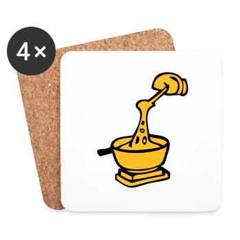 Koch Schweizer kulinarische Spezialität Fondue - Untersetzer (4er-Set) - Weiß - Vorne