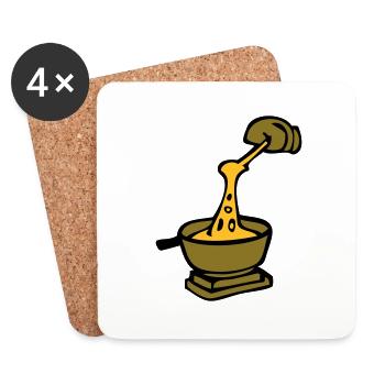 Koch Schweizer kulinarische Spezialität Fondue - Untersetzer (4er-Set) - Weiß - Vorne