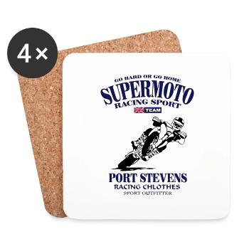 Supermoto Racing - Supermotard - Dessous de verre (lot de 4) - blanc - Devant