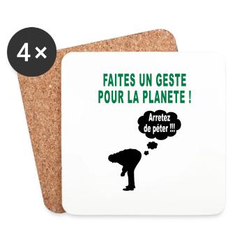 humour écolo - Dessous de verre (lot de 4) - blanc - Devant