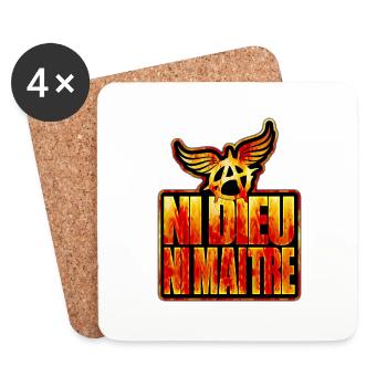 ni dieu ni maître - Dessous de verre (lot de 4) - blanc - Devant