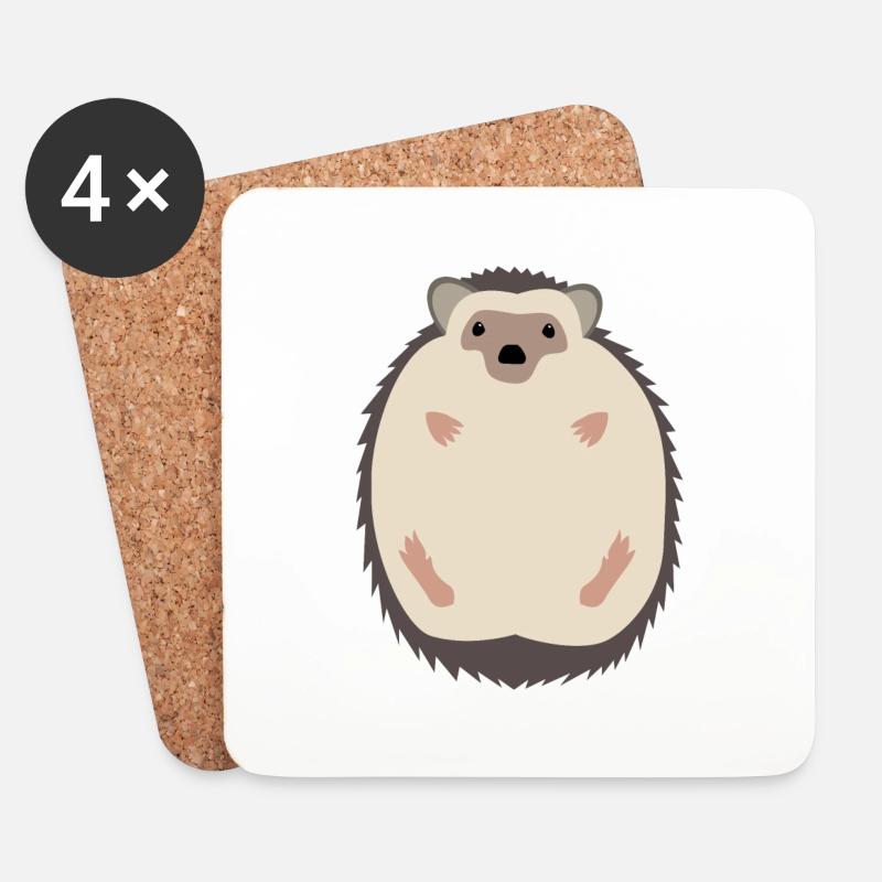 Igel - Untersetzer (4er-Set) - Weiß