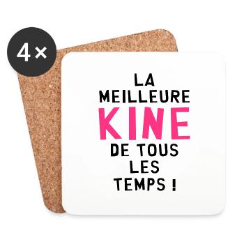 Kiné / Kinesitherapeute / Kinésithérapie / Masseur - Dessous de verre (lot de 4) - blanc - Devant