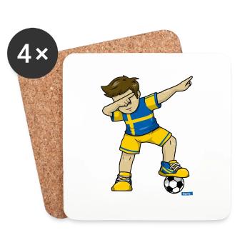 Soccer Dab Dabbing Suède HARIZ Football Dab D - Dessous de verre (lot de 4) - blanc - Devant