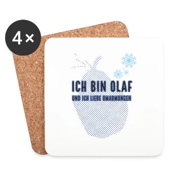 Ich bin Olaf und ich liebe Umarmungen T-Shirt - Untersetzer (4er-Set) - Weiß - Vorne