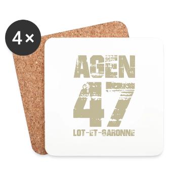 France Aquitaine Lot et Garonne 47 Agen - Dessous de verre (lot de 4) - blanc - Devant