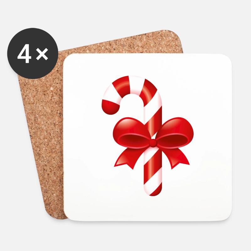 Smiley Christmas Candy - Coasters (set of 4) - white