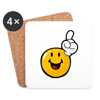 Smiley Eager - Untersetzer (4er-Set) - Weiß - Vorne