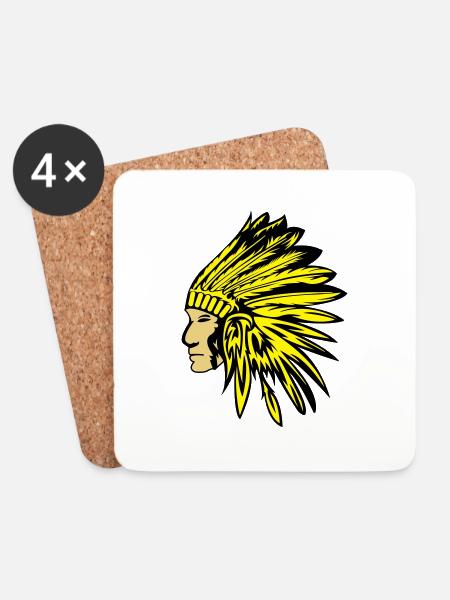 indianer - Untersetzer (4er-Set) - Weiß