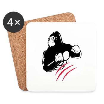 gorilla claw - Coasters (set of 4) - white - Front