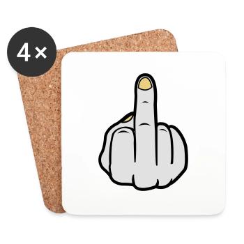 mittelfinger_colors - Untersetzer (4er-Set) - Weiß - Vorne