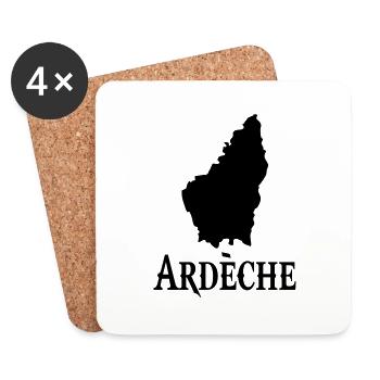 Ardèche ardeche Ardéchois - Dessous de verre (lot de 4) - blanc - Devant