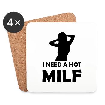 i need a hot 001 - Coasters (set of 4) - white - Front