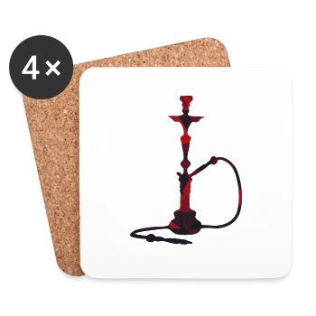 Shisha T-Shirt - Untersetzer (4er-Set) - Weiß - Vorne
