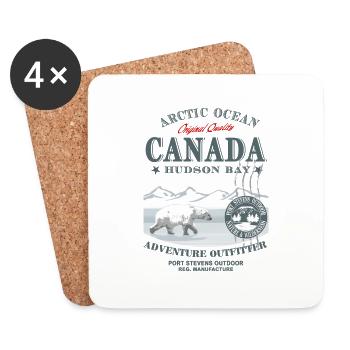 Polar Bear - Canada - Untersetzer (4er-Set) - Weiß - Vorne