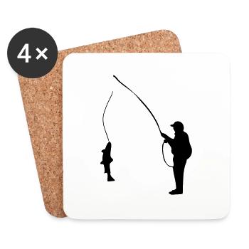 Angeln - Angeln - Fishing - Fisherman - Untersetzer (4er-Set) - Weiß - Vorne