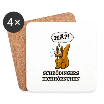 Schrödingers Eichhörnchen - Untersetzer (4er-Set) - Weiß - Vorne