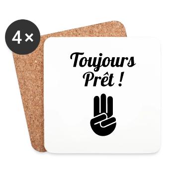 Scout Scoutisme Scouting - Toujours Prêt - Coasters (set of 4) - white - Front