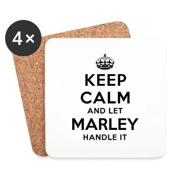 keep calm and let marley handle it - Coasters (set of 4) - white - Front